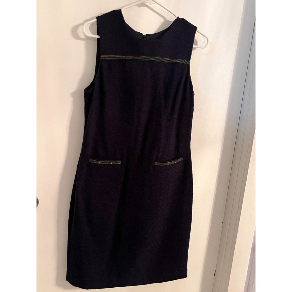 Karl Lagerfeld Navy Blue Tweed Dress Size 6